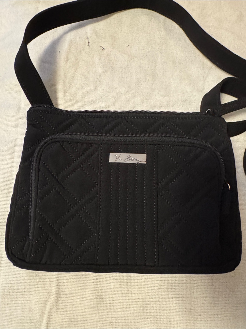 Vera Bradley Black Quilted Messenger Crossbody - Picture 2 of 12